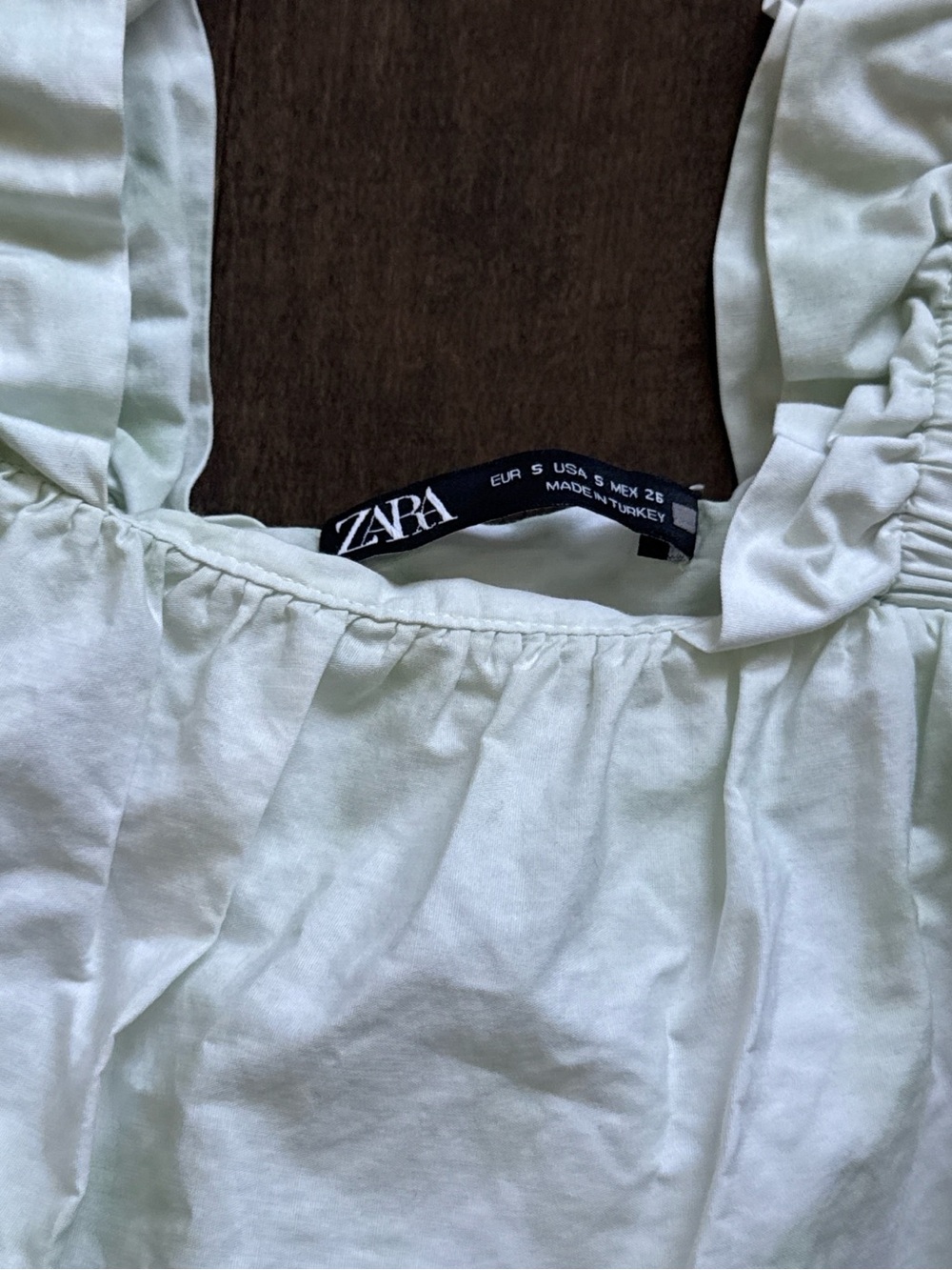 Zara White Ruffled Strap Tank Top - Picture 2 of 5